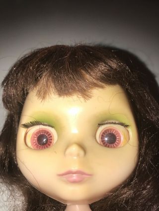 Vintage 1972 Kenner Blythe Doll Brown Hair 4 Eye Colors Hong Kong Rare