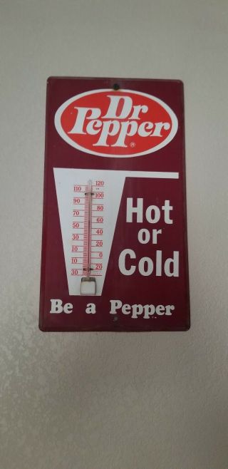 Vintage Dr.  Pepper Thermometer - Hot Or Cold " Be A Pepper "
