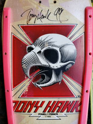 1983 Powell Peralta Autographed Tony Hawk Vintage 80’s Skateboard Deck