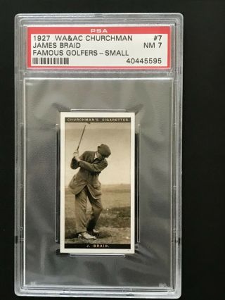 1927 Churchman Famous Golfers - Small: James Braid 7 Psa Grade 7