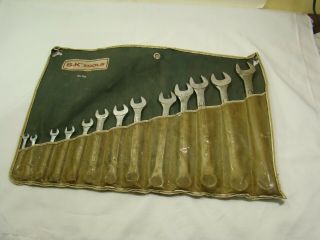 Vtg.  Sk Wayne Combination Wrench Set No.  1713 13 Piece Usa 1/4 To 1 Inch W/roll