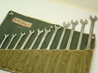 Vtg.  SK WAYNE COMBINATION WRENCH SET No.  1713 13 PIECE USA 1/4 to 1 inch w/roll 2