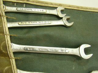 Vtg.  SK WAYNE COMBINATION WRENCH SET No.  1713 13 PIECE USA 1/4 to 1 inch w/roll 3