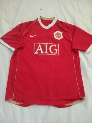 Vintage Nike Manchester United Home Shirt 2006 - 2007 8 Rooney Size M