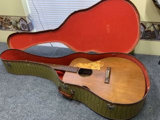 Vintage Antique Kay Acoustic Guitar W / Alligator Case