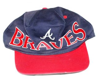 Vintage 90s Atlanta Braves Mlb Snapback Hat Cap Vtg