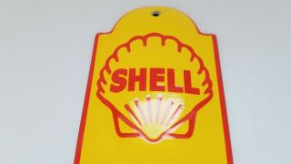 Vintage Shell Gasoline Porcelain Motor Oil Gas Sign Service Station Thermometer