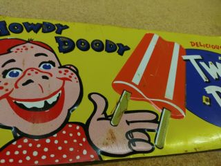 Howdy Doody Twin Pop Embossed Metal Sign Ice Popsicle Vintage Old Cartoon Show