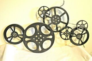 Wall Art Home Theater Metal Movie Reels Home Decor Family Room Antique - Style