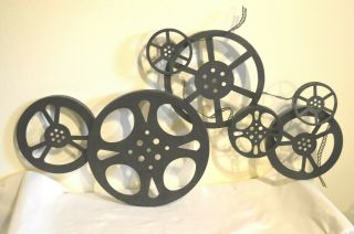 Wall Art Home Theater Metal Movie Reels Home Decor Family Room Antique - Style 2