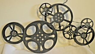 Wall Art Home Theater Metal Movie Reels Home Decor Family Room Antique - Style 3