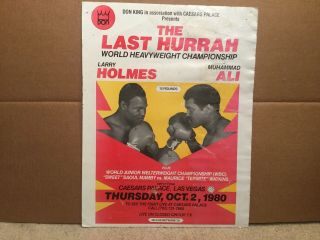 1980 Larry Holmes Vs Muhammad Ali 18” X14” Carboard Poster