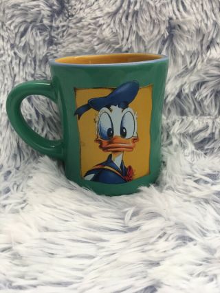 Disney Vintage Portrait Donald Duck Mug/Cup Green and Yellow 10 Ounces 3