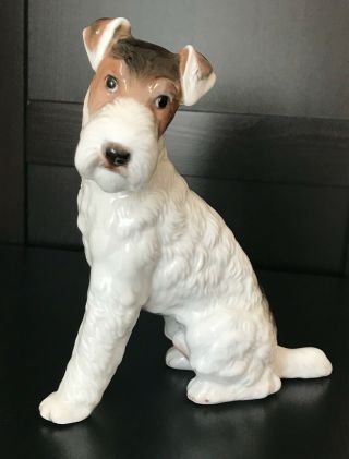 Vintage Rosenthal Wire Haired Fox Terrier Dog Figurine By M.  H.  Fritz (1243)