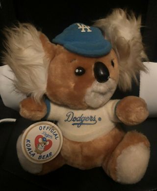1985 Official Los Angeles Dodgers Plush Collectible Koala Bear With Tags Vintage