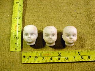 3 X Excavated Vintage Lovely Bisque Swivel Doll Head Age 1890 German A 13783