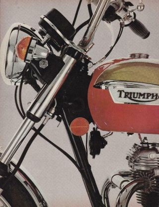 1973 Triumph Motorcycle Full Line Up 4 Page Ad/