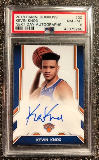 Kevin Knox Rc Next Day Auto Ssp On Card 2018 - 19 Donruss Psa 8 Nm - Mt