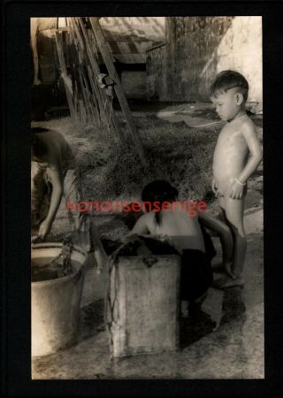 Singapore Chinese Boy Washing At Water Pump Unique Vintage Rp Pc 1930 
