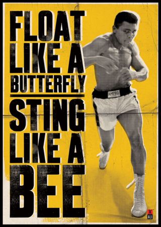 Vintage Muhammad Ali,  " Float Like A Butterfly " Poster,  Home Wall Art,  Print