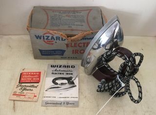 Vintage 1955 Western Auto Supply Company Wizard Automatic Electric Iron J1113