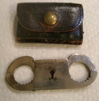 Vintage Ace Thumbcuffs - Thumb Cuffs - Model 1 - Antique Police 1950 