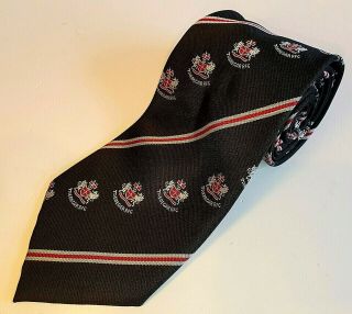 Tredegar Rfu Emblem - Vintage Rugby Players Tie In Black,  Red -
