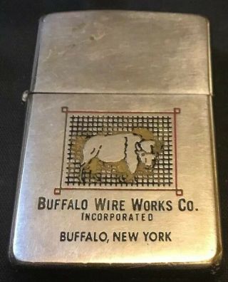 Vintage 1968 Zippo Lighter Buffalo Wire Inc.  Buffalo York Nr