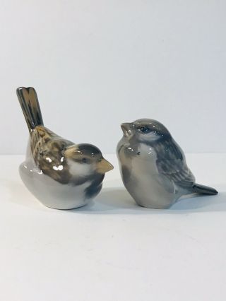Vintage Royal Copenhagen Denmark Porcelain Figurine Sparrow Birds