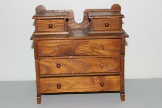 Antique Salesman Sample Or Dollhouse Furniture Oak Dresser