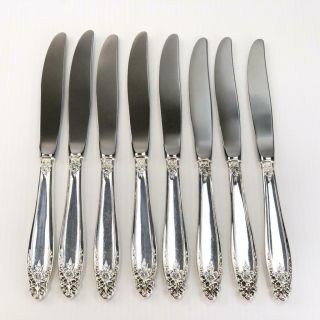 International Prelude Sterling Silver Handle Dinnger Knives 9.  25 Inches
