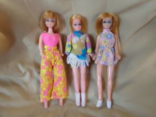 3 Vintage Dawn Doll Clones Strawberry Blonde/blonde Dizzy Girl Petite Fashion Wo