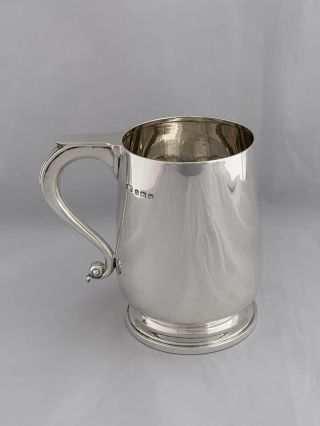 Large Solid Silver Pint Tankard Beer Or Mug 1939 Birmingham William Suckling