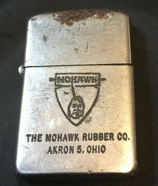 Vintage 1940’s Zippo Lighter Mohawk Rubber Co.  Akron 5.  Ohio Advertising Nr