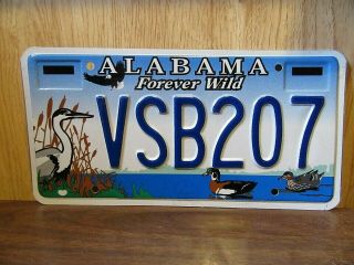 Alabama Forever Wild Ducks License Plate Tag Vsb207