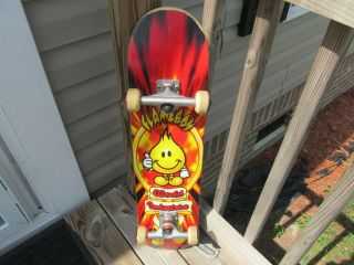 Flameboy World Industries 9” X 31” Skateboard With Flames On Board