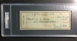 Ty Cobb Signed / Autograph Check Psa/dna Certified " Green Ink " 1948