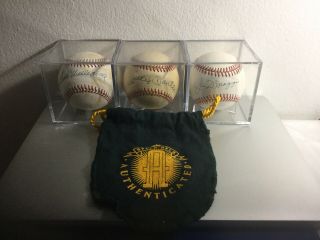 Rare Single Signed Baseballs By Mickey Mantle Ted Williams And Joe Dimaggio