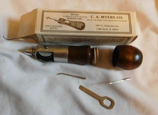 Vintage C A Myers Co Famous Lock Stitch Sewing Awl Chicago Illinois