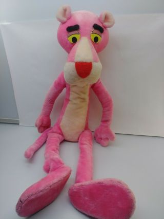 Vintage 1980 Pink Panther Plush Large 48 " Mighty Star Poseable Bendable Wire Cat