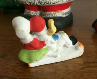 Antique Vintage Germany Bisque Christmas Children on Sled Snow Baby 3