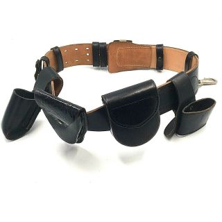 Jay - Pee Size 36 Police Leather Belt Handcuff Mace Flashlight Holders Black VTG 2