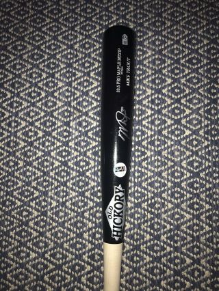 Mike Trout Mlb Authentic Autographed Game Model Old Hickory Bat Angels
