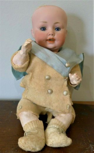 Antique German Bisque " Herzi " Toddler Doll By Mengersgereuth Cabinet Size 10 "