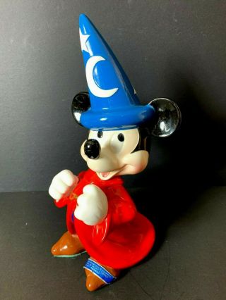 Vintage Walt Disney Schmid Mickey Mouse Fantasia Wizard 1 Ft Ceramic Music Box