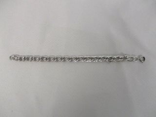 Vintage Sterling Silver Double Link Chain Charm Bracelet 7 " 18 Grams