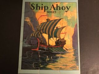 Vintage 1930s Children’s Puzzles (2) Ship Ahoy and Pied Piper Pandora Picture 2