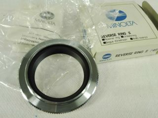 Vintage Minolta Camera Lens Reverse Ring 49mm Filter Mount Macro Boxed