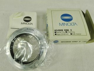 Vintage Minolta camera lens reverse ring 49mm filter mount macro boxed 2