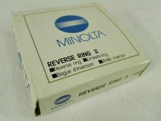 Vintage Minolta camera lens reverse ring 49mm filter mount macro boxed 3
